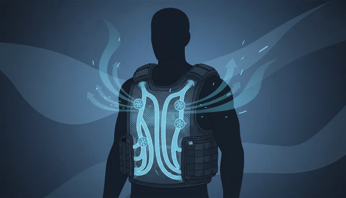 protective vest cooling device