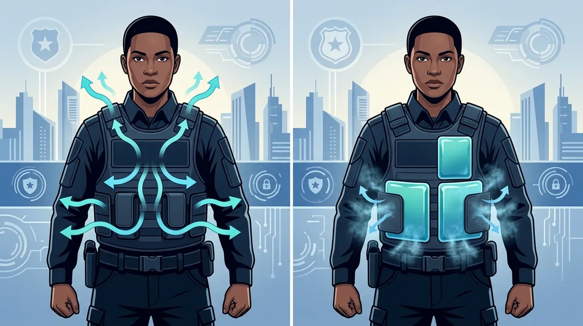 staying cool in protective vest security job