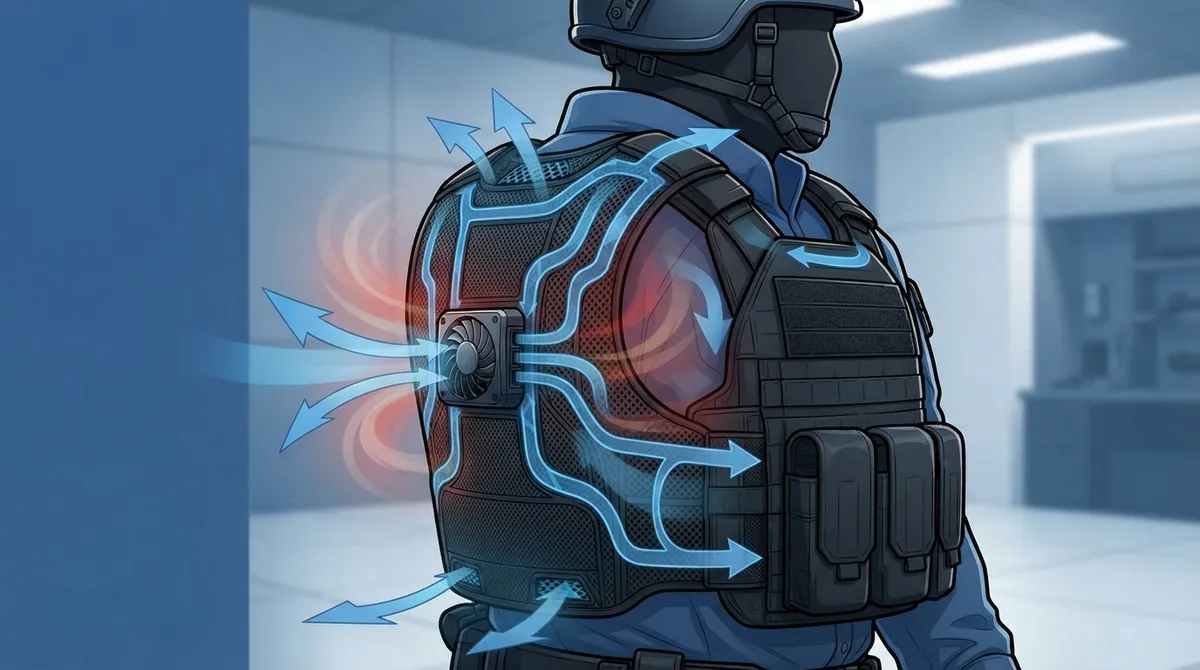 quiet cooling fan for body armor