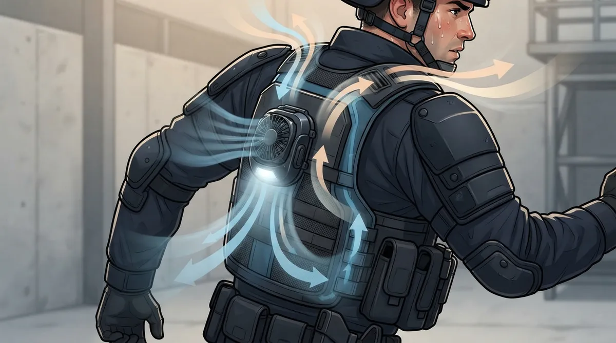 body armor fan with light