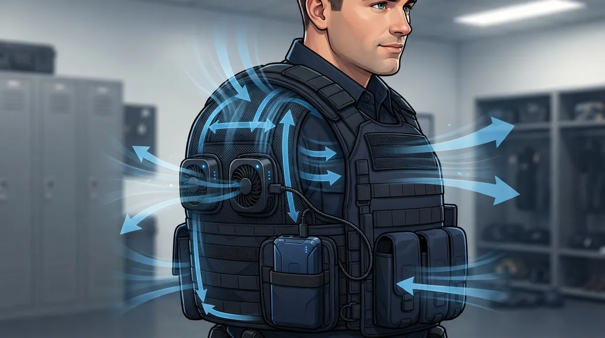 body armor fan with power bank