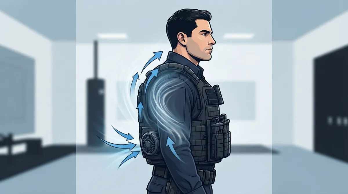 how to position a fan under body armor